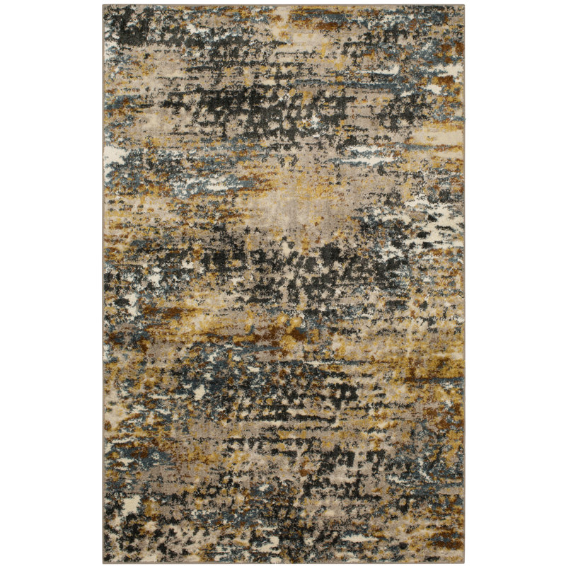 Karastan Crescendo Abstract Black/Beige/Gold Area Rug Perigold